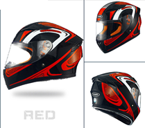 Мотошлем YM-832 Graphics черно-красный (L)