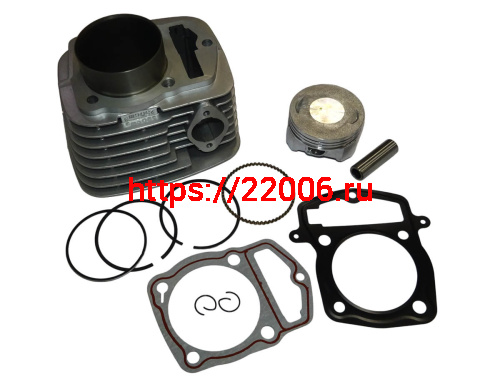 Цилиндр в сборе с поршнем 166FMM 65,5 мм (H107мм, h81мм, палец 15мм) узк. кольца