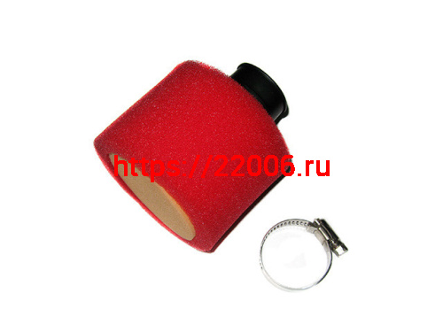 Фильтр воздушный нулевого сопротивления d-38мм 45" PITBIKE (поролон красный)