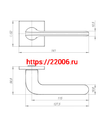 Ручка Punto (Пунто) раздельная K.ARC.Q52.ASPECT SN-3 мат.никель ТРОСИК фото 4