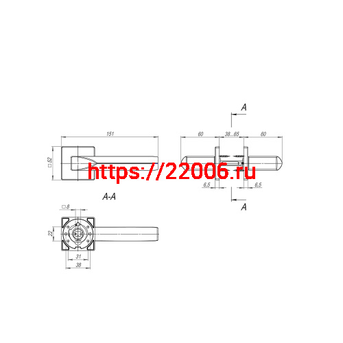 Ручка Fuaro (Фуаро) раздельная K.SL52.PRIZMA (PRIZMA SL) BL-24 черный фото 2