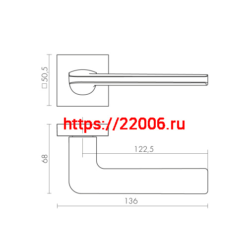 Ручка Fuaro (Фуаро) раздельная K.DM51.FLOW (FLOW DM) SSC-16 сатинированный хром фото 2