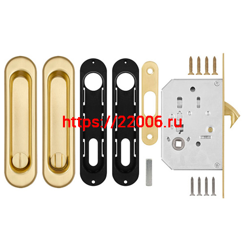 Защелка Punto (Пунто) с ручками для раздвижных дверей Soft LINE SL-011 SG фото 4