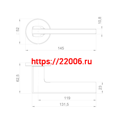 Ручка Punto (Пунто) раздельная R.EST.R52.SELECT SSG-39 сатинированное золото фото 2