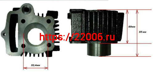 Цилиндро-поршневая группа 139FMB 4Т d-52.4мм 110cc ТММР