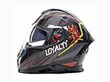 Мотошлем VIRTUE MD-820 закрытый с визором черный с серым рисунком (M)
