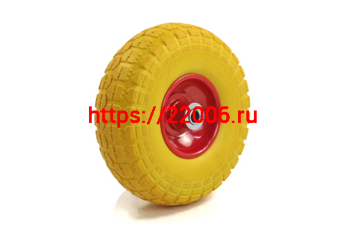 Колесо ПЕНА тачки садовой 4" 3,50/4" (W10) (под ось 16мм) фото 2