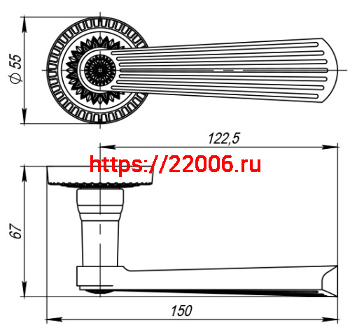 Ручка Armadillo (Армадилло) раздельная Romeo CL3/HD AS-9 Античное серебро фото 2