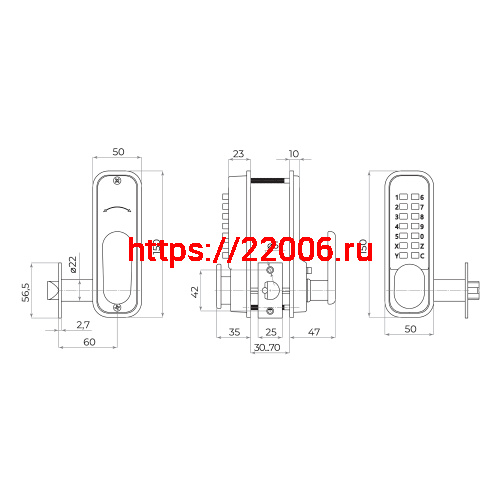 Замок Ajax (Аякс) накладной кодовый RIM-200 code BL черный фото 4