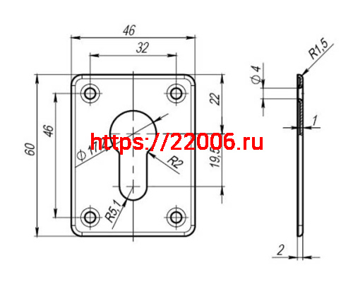 Накладка Fuaro (Фуаро) на цилиндр ESC.C+C/K.set (ESC083) CP хром (2шт.) фото 2