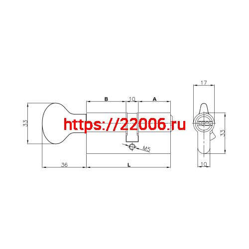 Цилиндровый механизм Kale kilit (Кале килит) с вертушкой 164 SM/90 (40+10+40) mm латунь 5 кл. фото 5