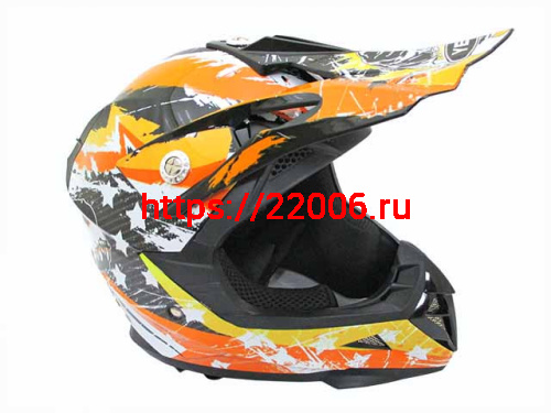 Мотошлем YM-211 KIDS черно-оранжевый (S)