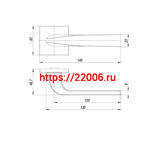 Ручка Punto (Пунто) раздельная K.ARC.Q52.SATURN SSG-39 сатин.золото фото 2