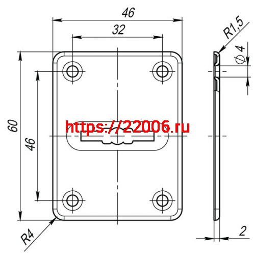 Декоративная Fuaro (Фуаро) накладка ESC082-CP-8 (ХРОМ) на сувальдный замок (1шт) (нерж. сталь) фото 2