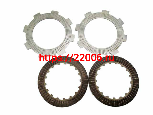 Диски сцепления двигателя 139FMB 50cc (2 шт. текстолитовые и 2 шт. стальных) механика