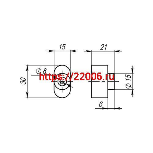 Вертушка Armadillo (Армадилло) на шток цилиндра T.Knob-S (CB-S) BPVD-77 вороненый никель фото 3