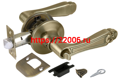 Ручка Fuaro (Фуаро) защелка DK637/BL АB-BK (637/BL АB-B) (фик.) бронза