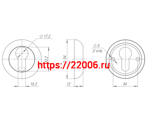 Накладка Armadillo (Армадилло) под цилиндр ET.R.LD54 (ET-1) CP-8 хром фото 3
