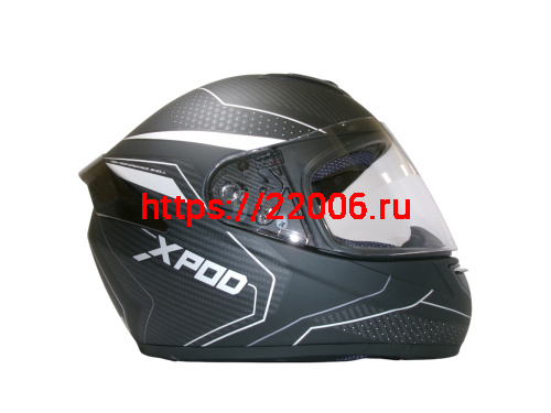 Шлем TVS RACING (Индия) XPOD DULL BLACK SILVER размер M фото 4