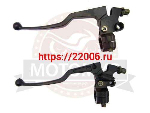 Рычаги тормоза/сцепления Минск, Иж метал с кронштейном с натяж.троса Черн деш., пара (НАБОР)