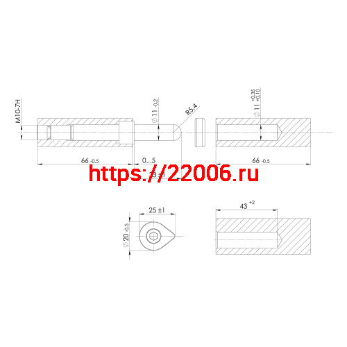 Петля приварная D20x140 ADJ регулируемая фото 2