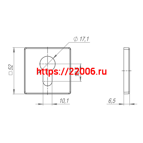 Накладка Fuaro (Фуаро) под цилиндр ET.K.SL52 (ET SL) GR-23 графит фото 3
