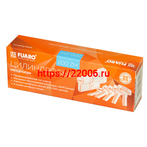 Цилиндровый Fuaro (Фуаро) механизм (200 ZM/110) 2000ZMKnob110(45+10+55) CP хром 5Key с вертушкой фото 2