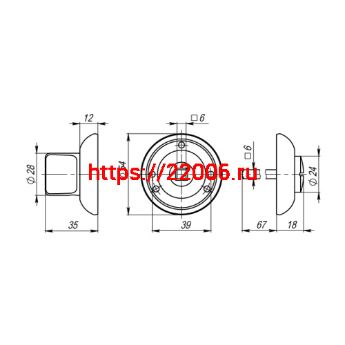 Ручка Armadillo (Армадилло) поворотная BK6.R.LD54 (BK6) SN/CP-3 матовый никель/хром фото 3