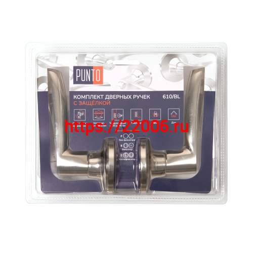 Ручка Punto (Пунто) защелка DK610/BL SN-PS (без фик.) мат.никель