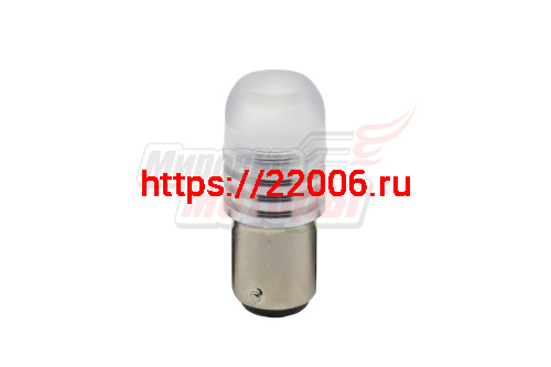 Лампа 12 В BA15D, 1 светодиод повышенной мощности 1W c линзой, белая