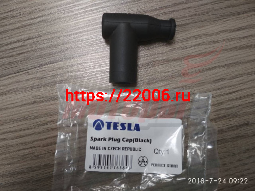 Колпачок в/в TESLA (R-5кОм,SAE6.3мм) ТВ05ЕМА резиновый (Чехия)
