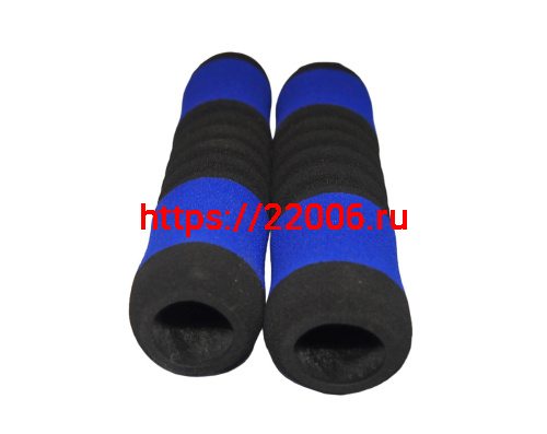 Грипсы для велосипеда 130мм, мягкие, синие с черным (HL- GR21-1) (порол.) фото 3