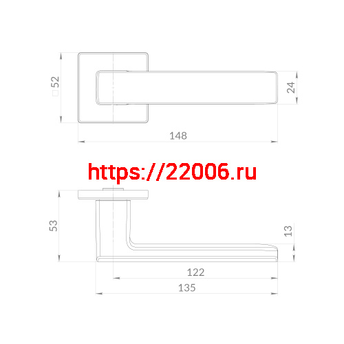 Ручка Punto (Пунто) раздельная K.EST.Q52.MEGA SSG-39 сатинированное золото фото 2