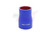 Патрубок интеркулера ГАЗель 3302, Next силикон.,синий,армир. L80мм,d65/50мм. (HH004)