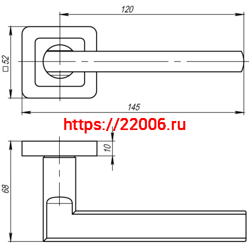 Ручка Punto (Пунто) раздельная K.QR52.PLUTON (PLUTON QR) GR/CP-23 графит/хром фото 2