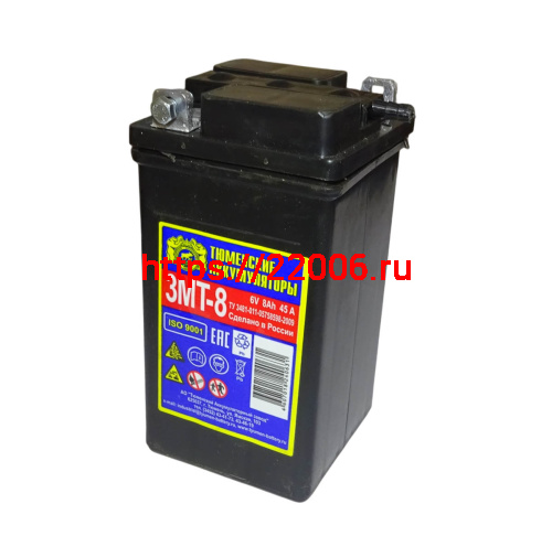 Аккумулятор  6В  8 А/ч, г.Тюмень (3 МТ-8 "Лидер") (83 x 141 x 77) симетрич. пол., Кислот.Сухозаряд. фото 2