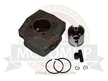 Цилиндр в сборе с поршнем Веломотор F50 "Газуля" 40 мм (цилиндр+поршень+палец 10 мм +кольца)