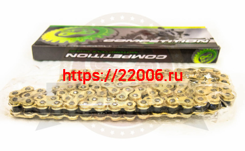 Цепь (420HР) SFR -100 зв. тюнинг в инд. упак. (коробка),  СУПЕР УСИЛЕННАЯ., цв.ЗОЛОТО (Альфа) (Н) фото 2