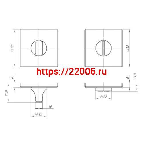 Ручка Punto (Пунто) поворотная BK6.K.ARC.Q52 (BK6 ARC) SSG-39 сатин.золото фото 3