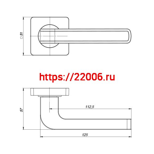 Ручка Punto (Пунто) раздельная K.ZQ51.FUTURA (FUTURA ZQ) GR/BN-23 графит/черный никель фото 2