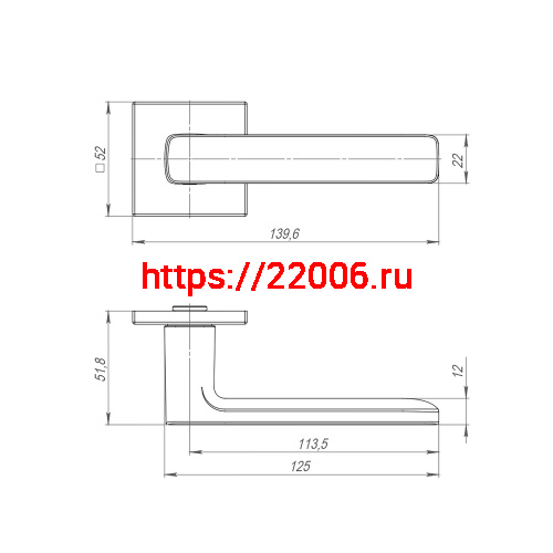 Ручка Punto (Пунто) раздельная K.ARC.Q52.VIVA GR-23 графит фото 2