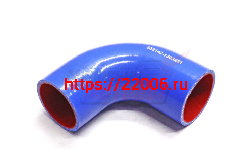 Патрубок радиатора угловой МАЗ силикон.,синий,армир. L220мм,d60мм. (HH053)