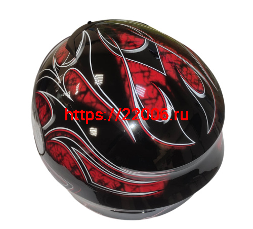 Шлем интеграл KIRIN K-22, черный, черн-крас матовый, черн-крас, размер XL фото 8