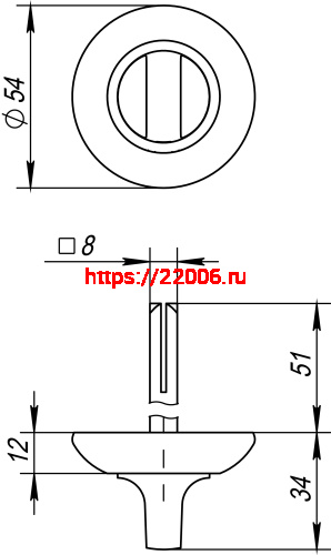 Ручка Fuaro (Фуаро) поворотная BKW8 RM-GP/SG-5 фото 3