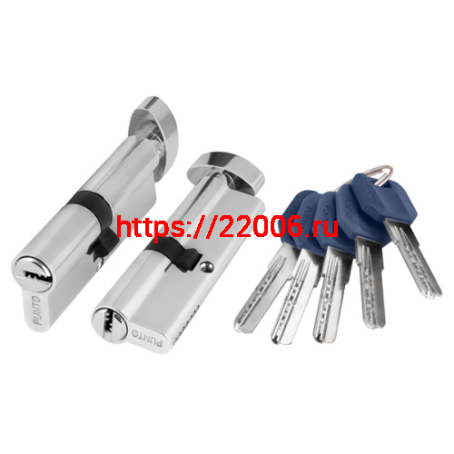 Цилиндровый Punto (Пунто) механизм (Z402/100) Z4002Knob100(45+10+45) с вертушкой CP хром