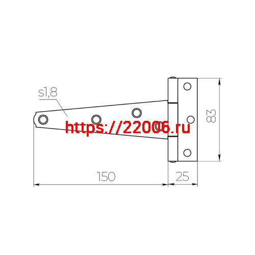 Петля-стрела Ajax (Аякс) мебельная LM/IN150 STR YZN желтый цинк фото 2
