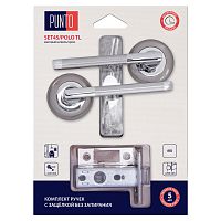 Комплект ручек Punto (Пунто) с защелкой без запирания LM/A SET45R.TL54.POLO/HD SN/CP-3 матовый никель/хром