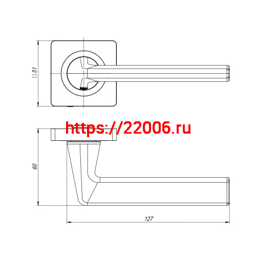 Ручка Ajax (Аякс) раздельная K.JK51.TREND (TREND JK) BL-24 черный фото 2