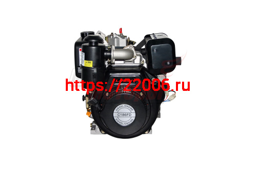 Двигатель LIFAN 10 л.с. C186FD с катушкой 7А Шлицевой вал 25 мм ( дизельный, Электростартер)