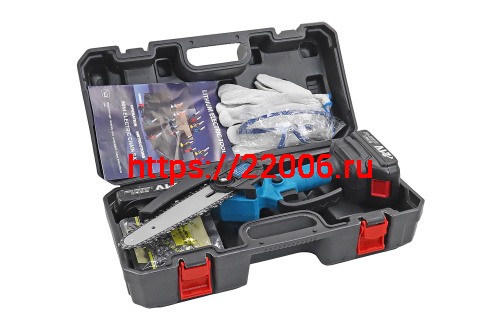 Пила цепная аккумуляторная LITHIUM 8" (700Вт,щеточн, компл: шина,2цепи,2АКБ,ЗУ,перч,очк,кейс,ключи) фото 3